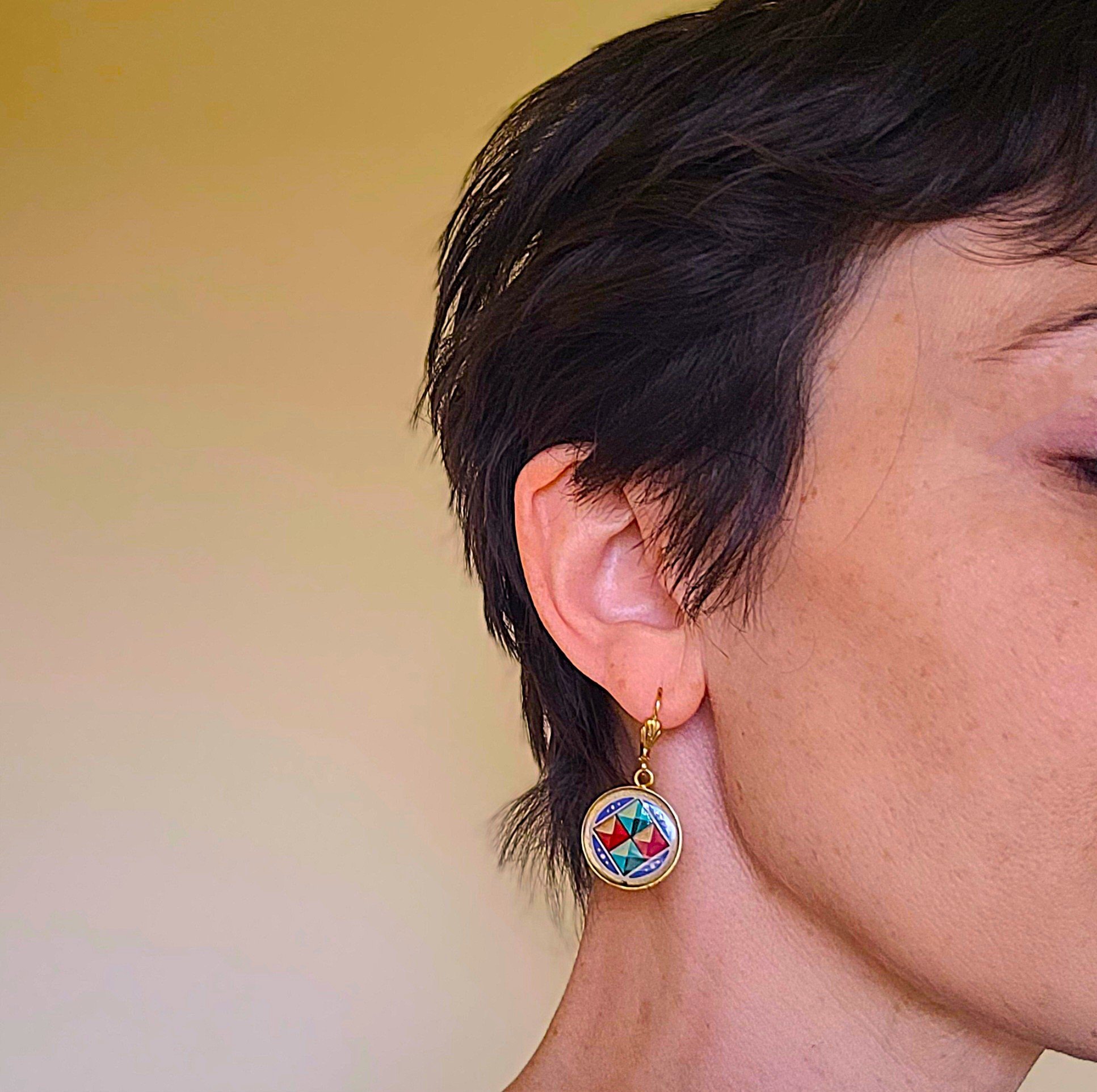 Boucles d'oreille enluminure Florence