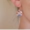 Goud/rood/blauw/groen verlichte hanger oorbellen