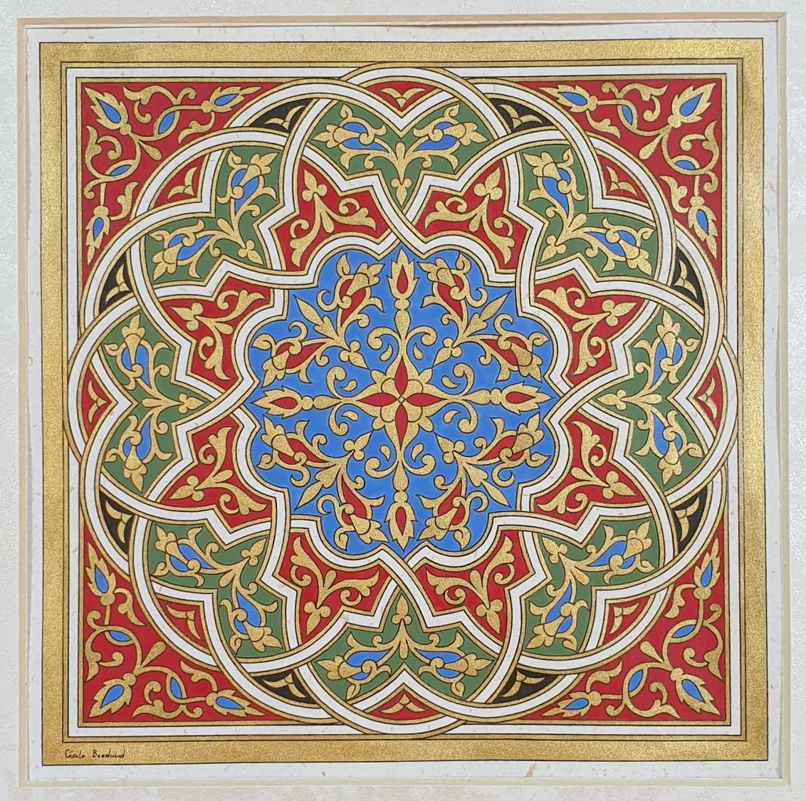 goud/groen/blauw/rood arabesk verlichting 