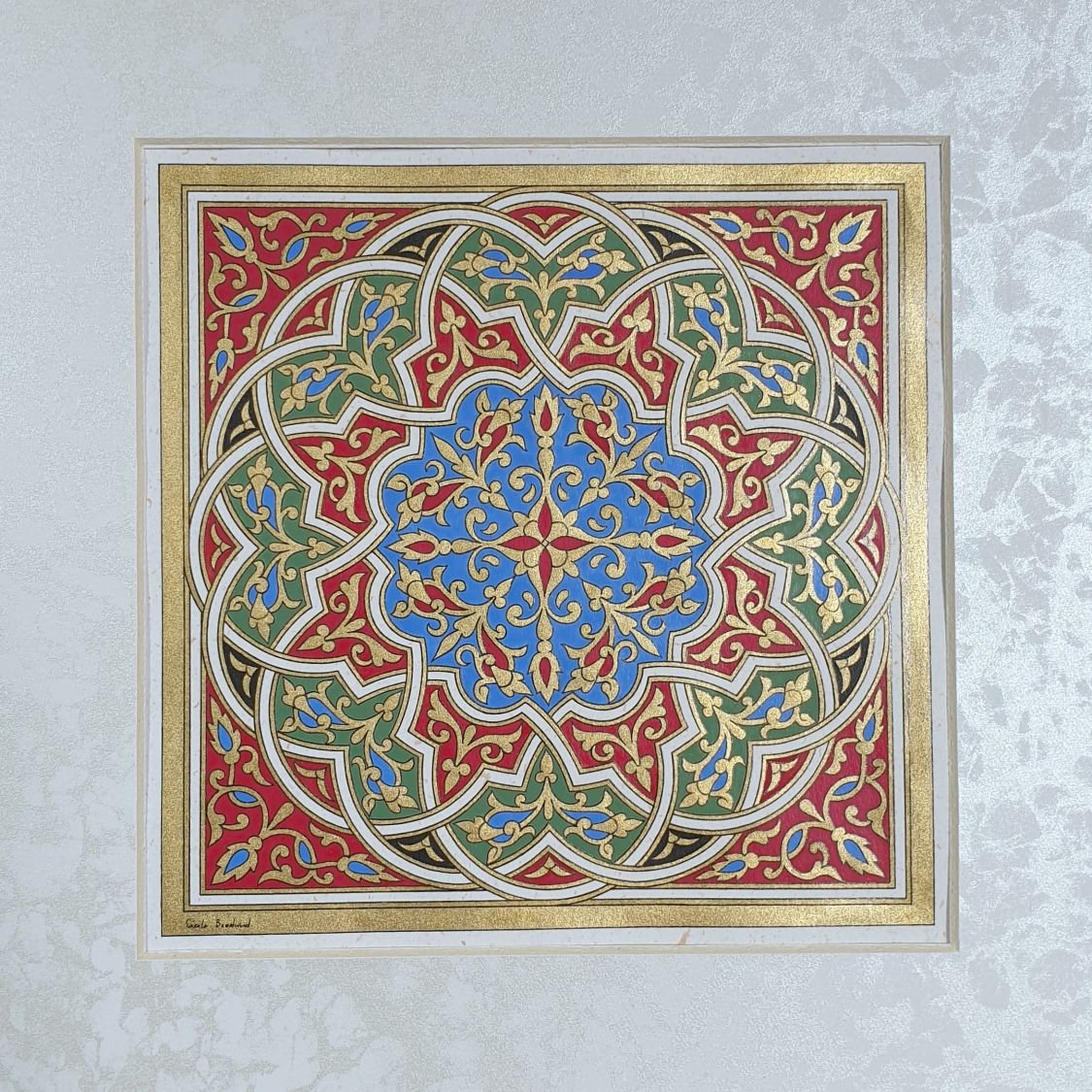 goud/groen/blauw/rood arabesk verlichting 