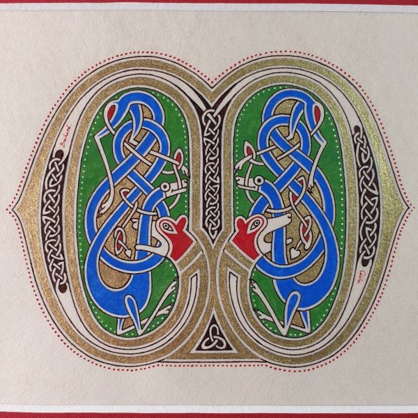 Verlichte letter M Frans-Saksische stijl