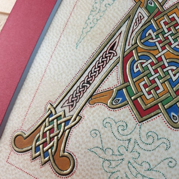 Verlichte letter A in Frans-Saksische stijl