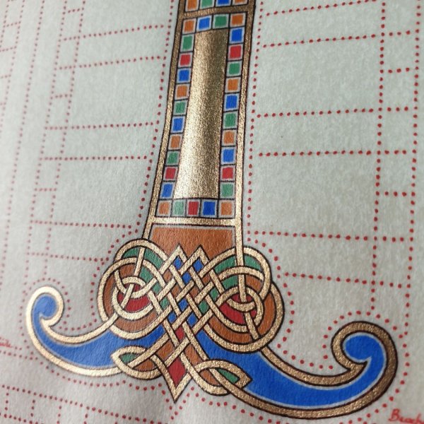 Verlichte letter T Frans-Saksische stijl