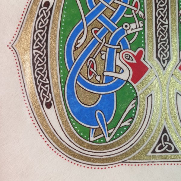 Verlichte letter M Frans-Saksische stijl