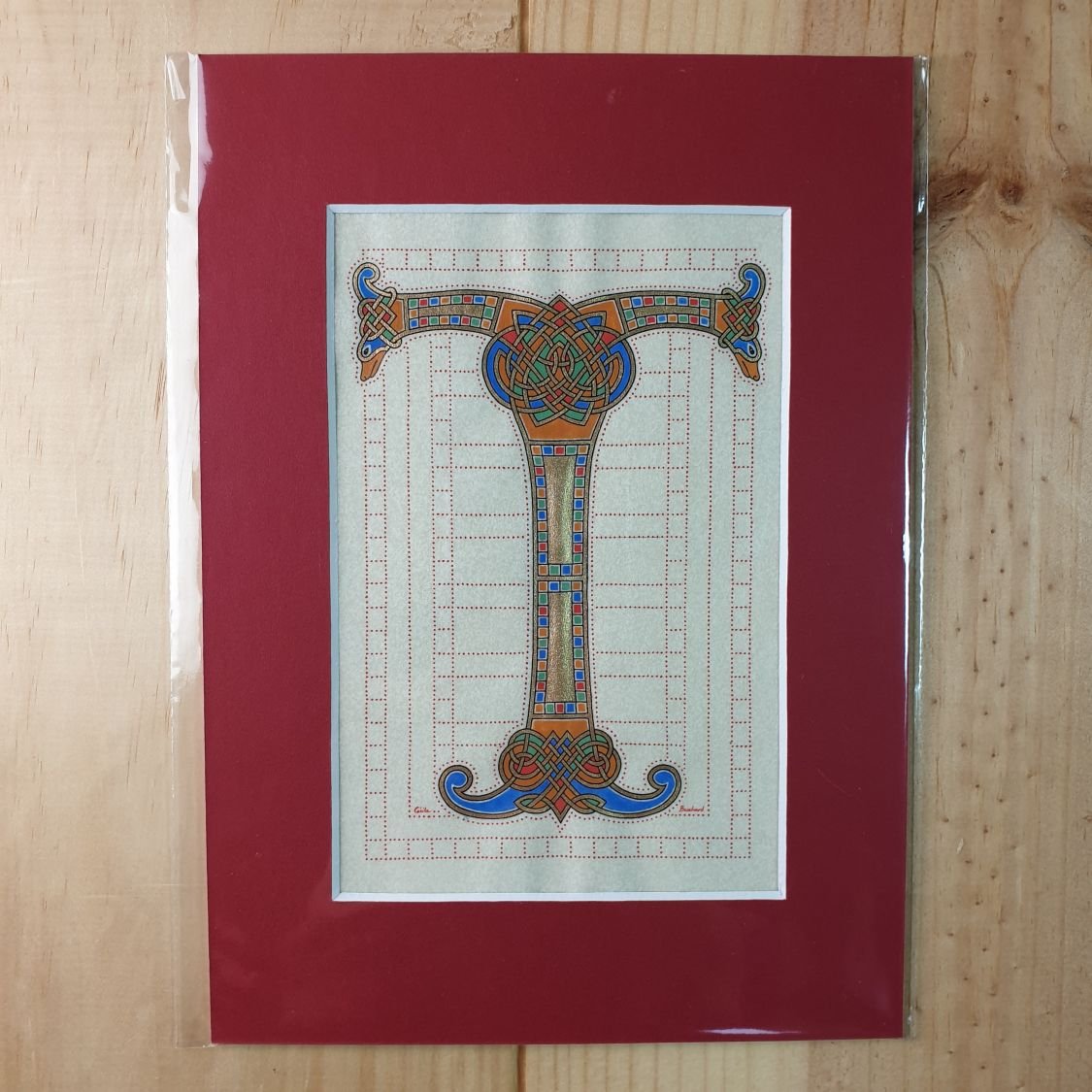 Verlichte letter T Frans-Saksische stijl
