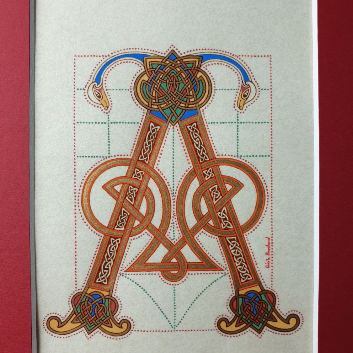 Verlichte letter A in Frans-Saksische stijl