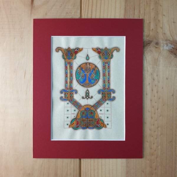 Verlichte letter V Frans-Saksische stijl