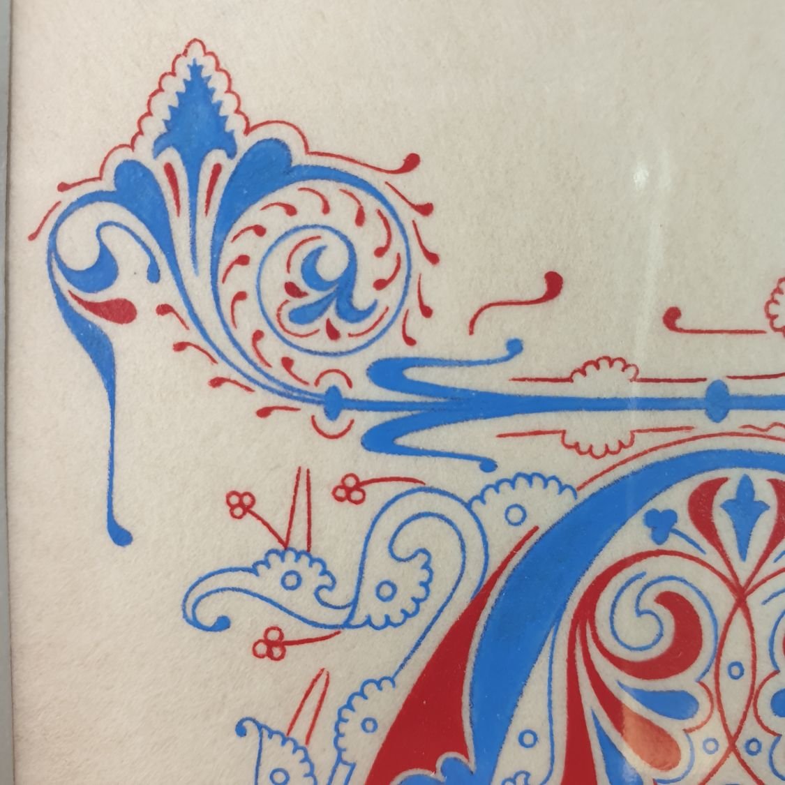 Verlichte letter A in gotische stijl