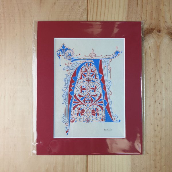 Verlichte letter A in gotische stijl