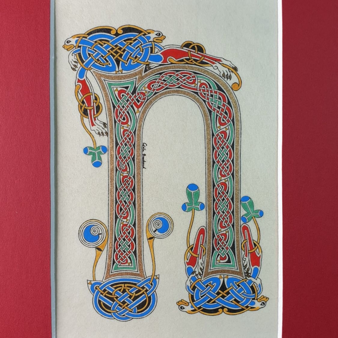 Verlichte letter N eilandstijl