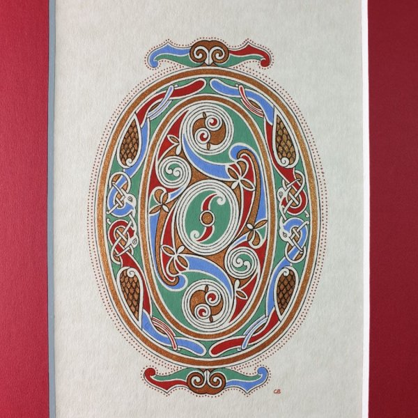 Verlichte letter O eilandstijl