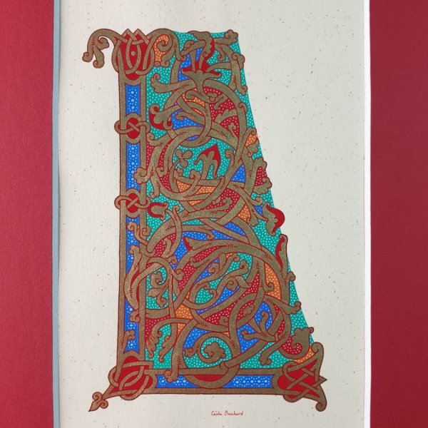 Verlichte letter L in Ottonse stijl