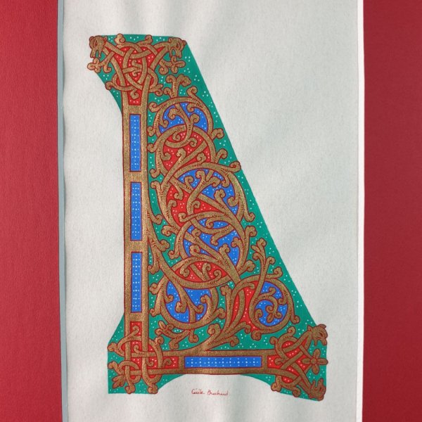 Verlichte letter L in Ottonse stijl