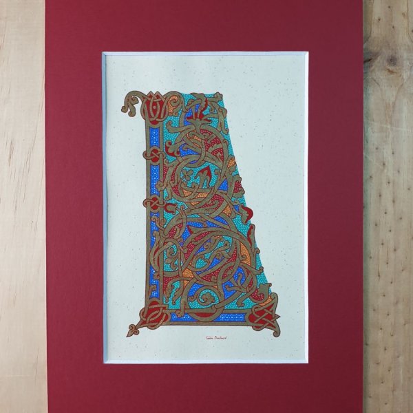 Verlichte letter L in Ottonse stijl