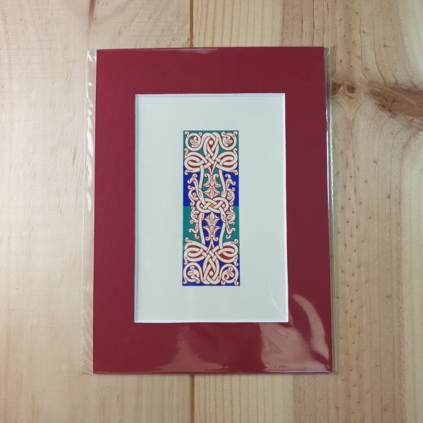 Verlichte letter I in Romaanse stijl