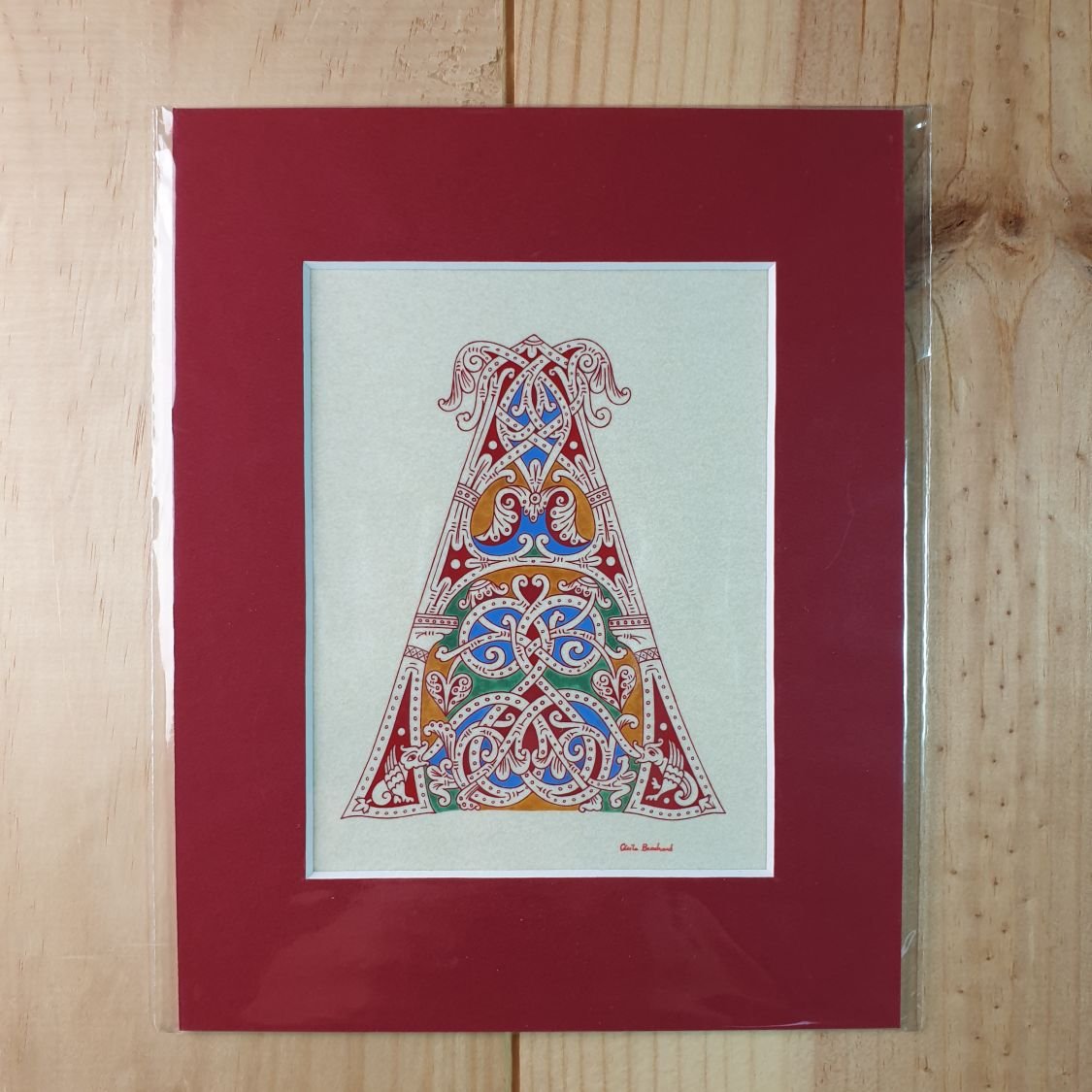 Verlichte letter A in Romaanse stijl