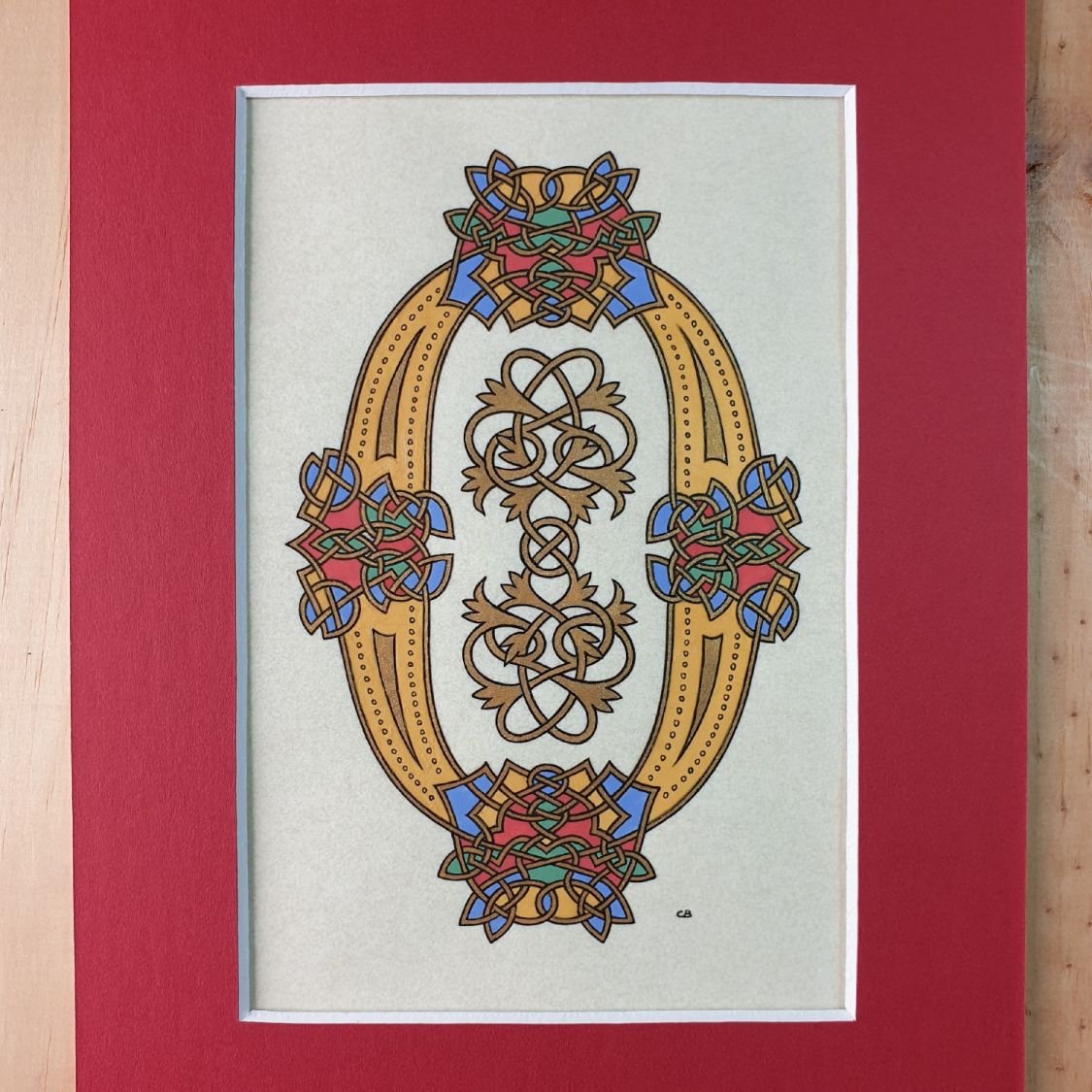 Verlichte letter O in Romaanse stijl