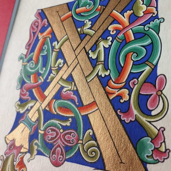 Romaanse verlichte letter X