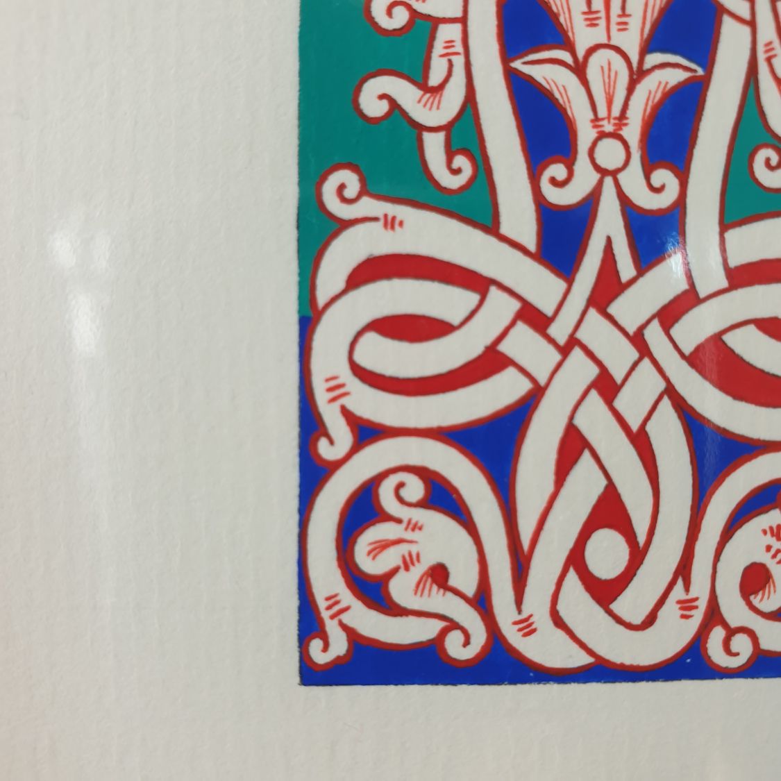 Verlichte letter I in Romaanse stijl