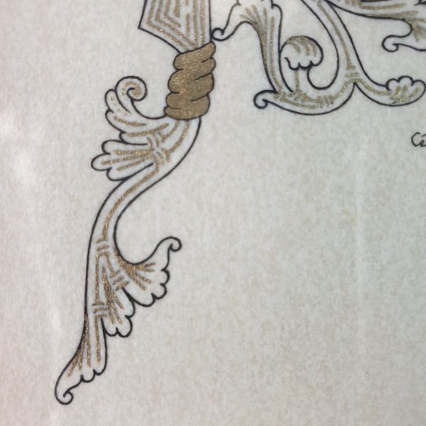 Verlichte letter R in Romaanse stijl