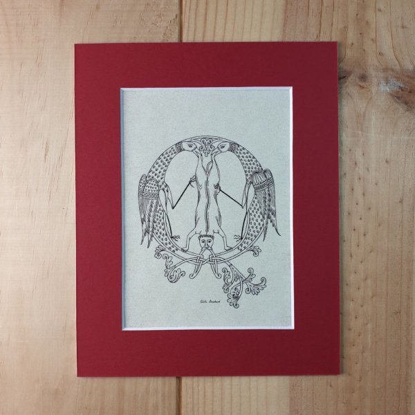 Verlichte letter Q in Romaanse stijl