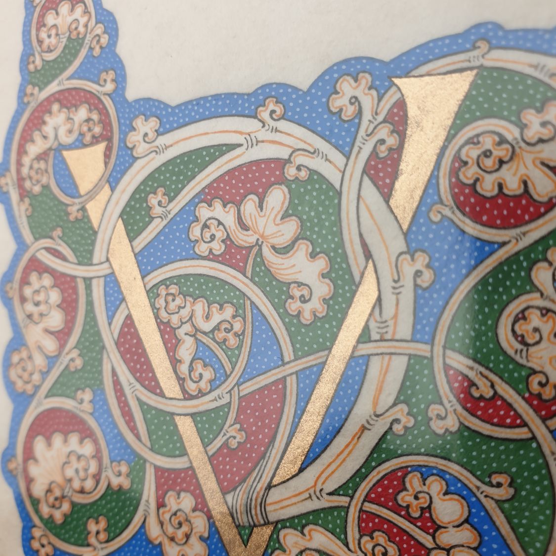 Verlichte letter V "witte wijnstok