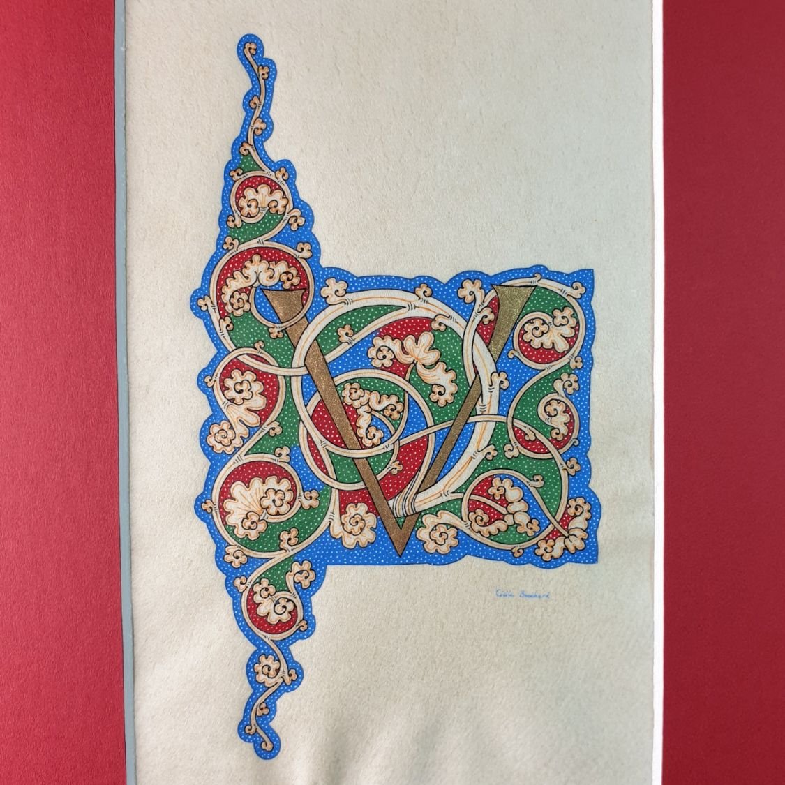 Verlichte letter V "witte wijnstok