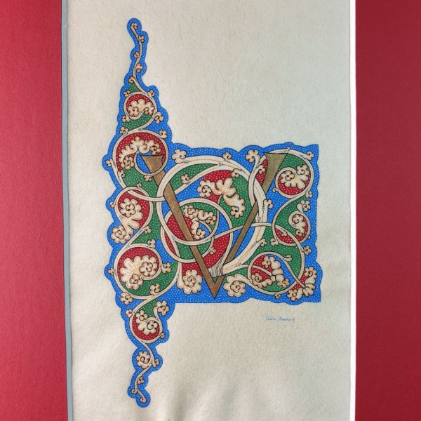 Verlichte letter V "witte wijnstok