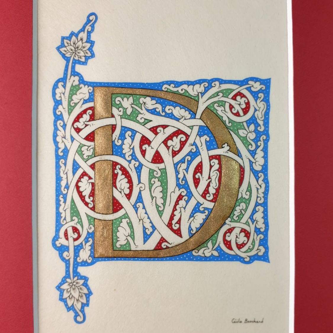 Verlichte letter D "witte wijnstok