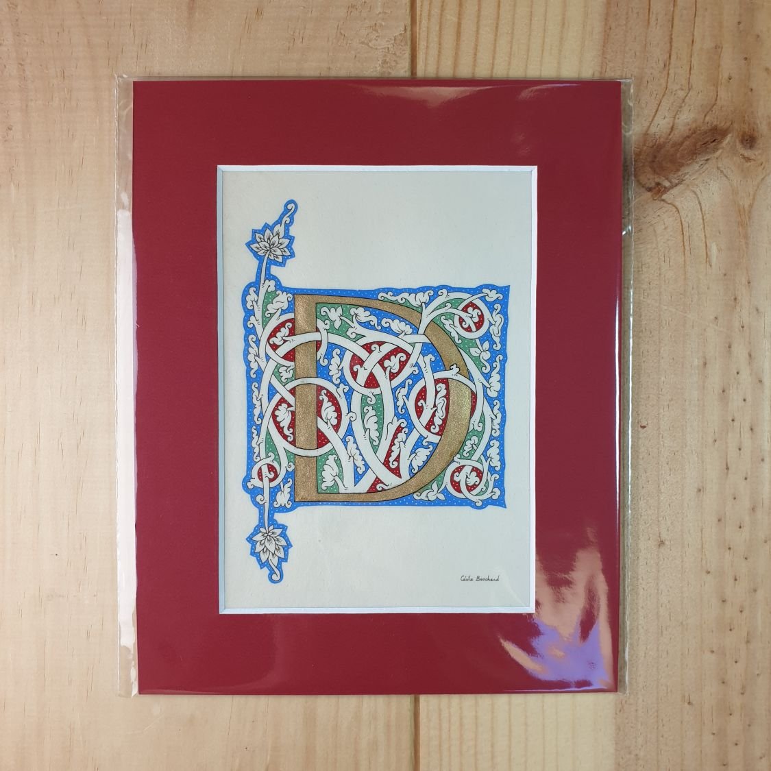 Verlichte letter D "witte wijnstok