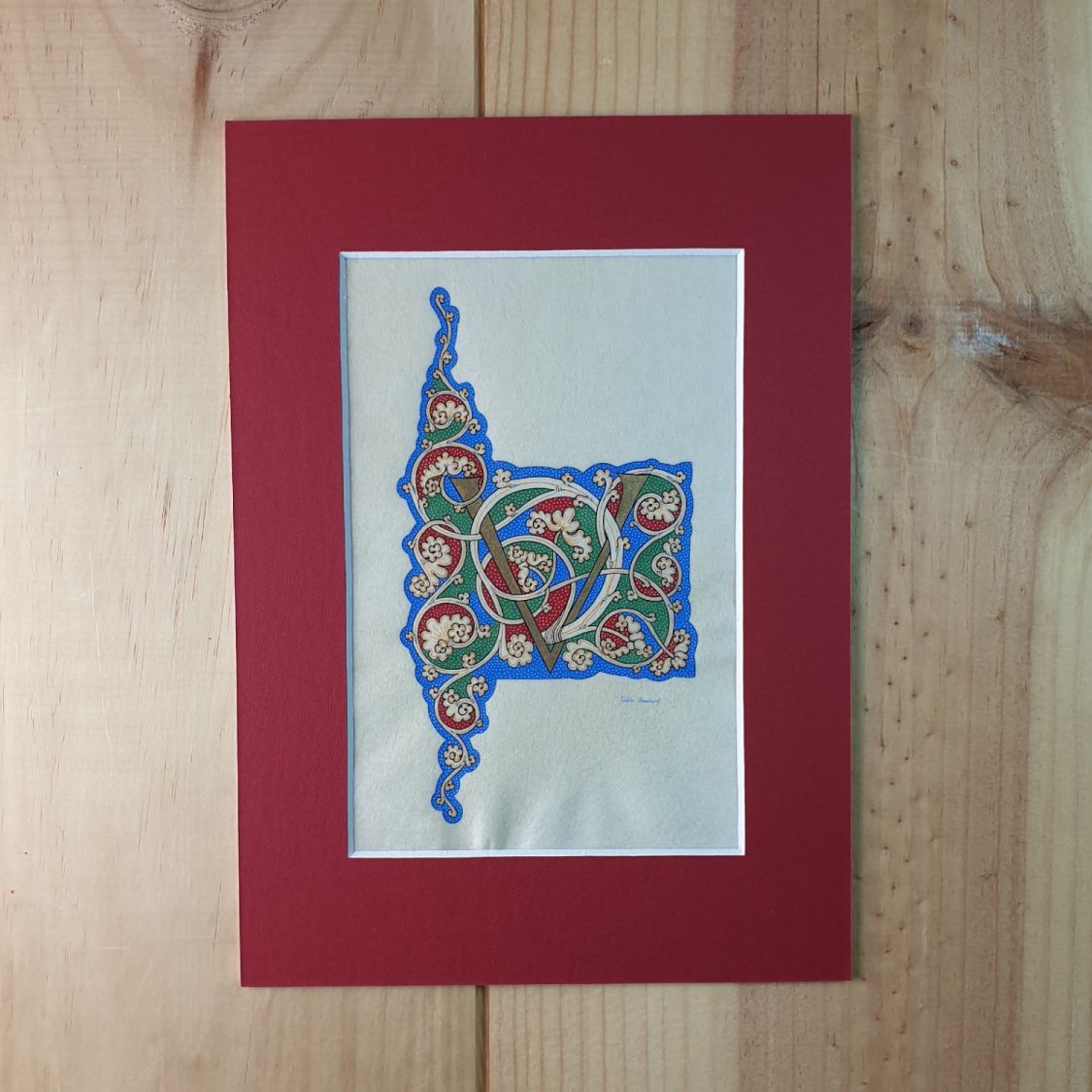 Verlichte letter V "witte wijnstok