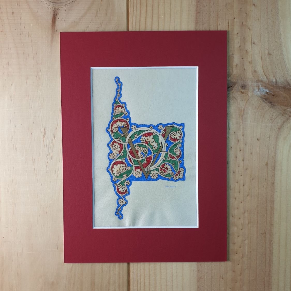 Verlichte letter V "witte wijnstok