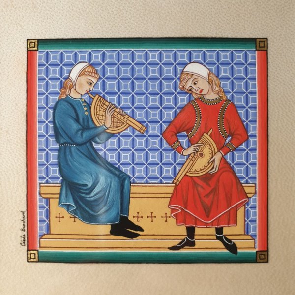 Verlichte miniatuur: Muzikanten