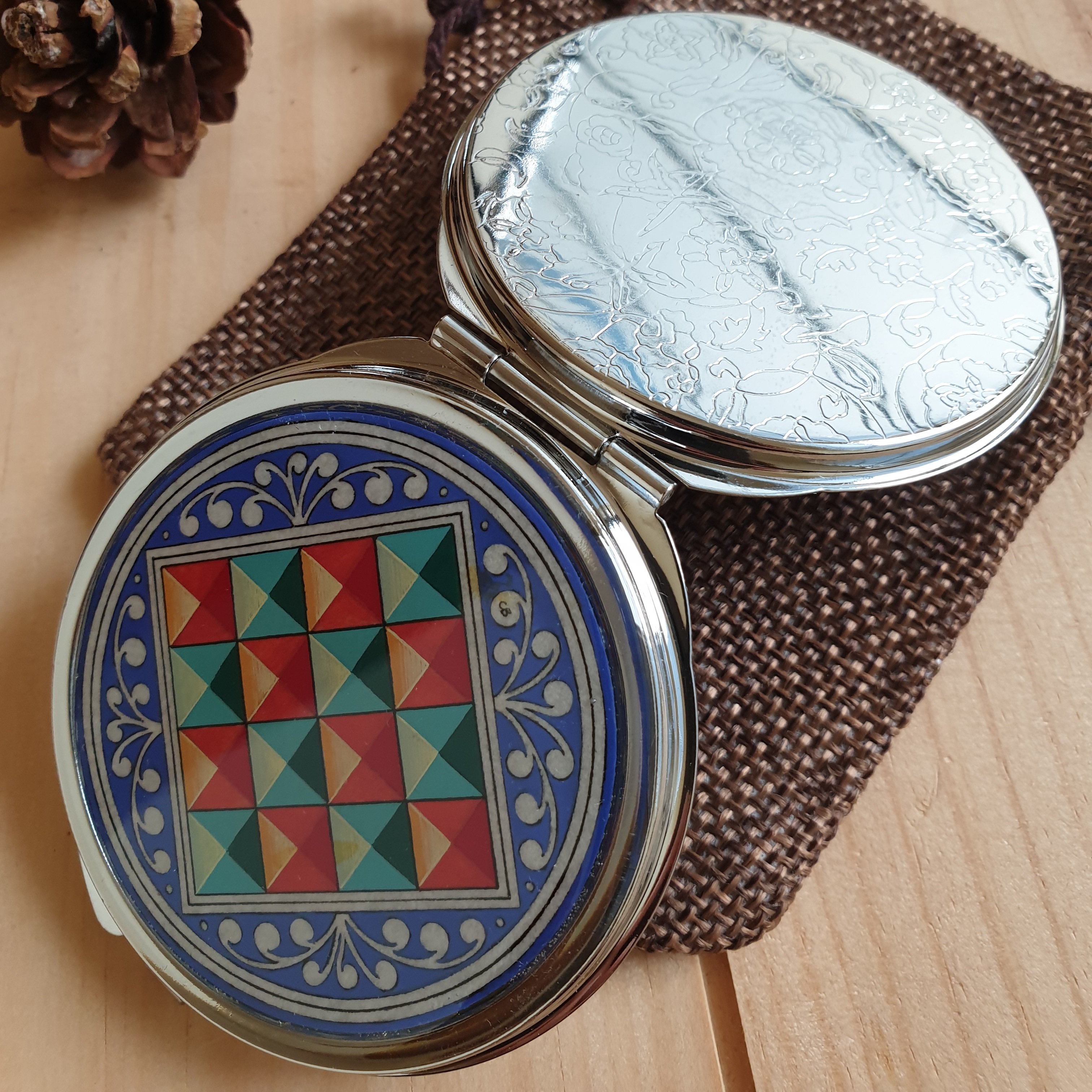 Miroir de sac enluminure Florence