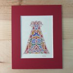 Verlichte letter A in Romaanse stijl