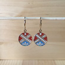 Goud/rood/blauw/groen verlichte hanger oorbellen